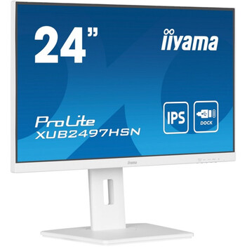 Monitor iiyama ProLite XUB2497HSN-W2 23.8" IPS FullHD 100Hz USB-C DOCK Altavoces Altura Ajustable (5