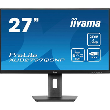 Monitor iiyama ProLite XUB2797QSNP-B1 27" IPS QHD 100Hz USB-C DOCK 96W Altavoces Altura Ajustable (5