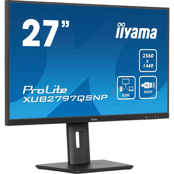 Monitor iiyama ProLite XUB2797QSNP-B1 27" IPS QHD 100Hz USB-C DOCK 96W Altavoces Altura Ajustable (5