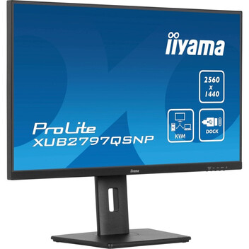 Monitor iiyama ProLite XUB2797QSNP-B1 27" IPS QHD 100Hz USB-C DOCK 96W Altavoces Altura Ajustable (5