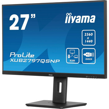 Monitor iiyama ProLite XUB2797QSNP-B1 27" IPS QHD 100Hz USB-C DOCK 96W Altavoces Altura Ajustable (5