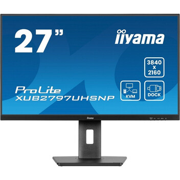 Monitor iiyama ProLite XUB2797UHSNP-B1 27" IPS 4K 100Hz USB-C DOCK 96W Altavoces Altura Ajustable (5 Monitor iiyama ProLite XUB2797UHSNP-B1 27" IPS 4K 100Hz USB-C DOCK 96W Altavoces Altura Ajustable (5