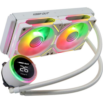 Refrigerador líquido Keep Out XWC-240 PRO Blanco 2x12cm ARGB Display Temp. CPU Refrigerador líquido Keep Out XWC-240 PRO Blanco 2x12cm ARGB Display Temp. CPU