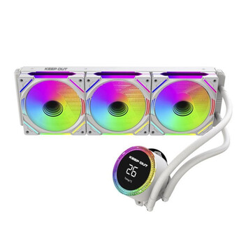 Refrigerador Líquido Keep Out XWC-360PRO Blanco 3 Ventiladores ARGB 360mm Display CPU Refrigerador Líquido Keep Out XWC-360PRO Blanco 3 Ventiladores ARGB 360mm Display CPU
