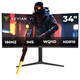 Yeyian YMC-FV234-M1 Monitor Gaming 34" WQHD 180Hz HDR10 FreeSync/G-Sync Compatible Curvo