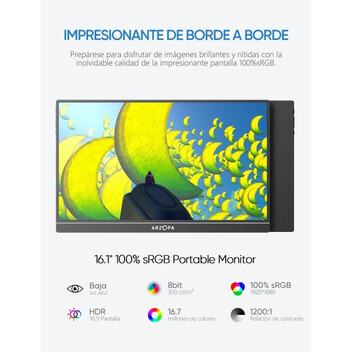 Monitor Arzopa Z1C 16.1" LED IPS FullHD FreeSync USB-C Monitor Arzopa Z1C 16.1" LED IPS FullHD FreeSync USB-C