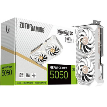 Tarjeta Gráfica ZOTAC GAMING GeForce RTX 5050 Twin Edge OC White Edition 8GB GDDR6 Reflex 2 RTX AI D