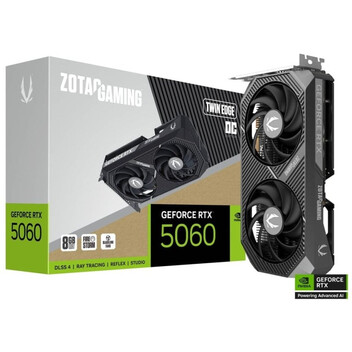 Tarjeta Gráfica ZOTAC GAMING GeForce RTX 5060 Twin Edge OC 8GB GDDR7 Reflex 2 RTX AI DLSS4