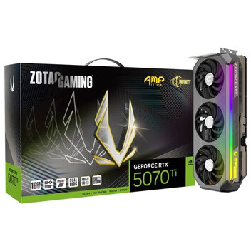 Tarjeta Gráfica ZOTAC GAMING GeForce RTX 5070 Ti AMP Extreme INFINITY 16GB GDDR7 Reflex 2 RTX AI DLS Tarjeta Gráfica ZOTAC GAMING GeForce RTX 5070 Ti AMP Extreme INFINITY 16GB GDDR7 Reflex 2 RTX AI DLS